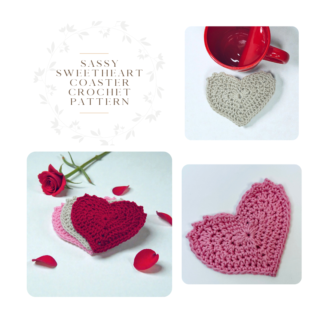 Free Crochet Heart Coaster Pattern: SASSy Sweetheart Coaster